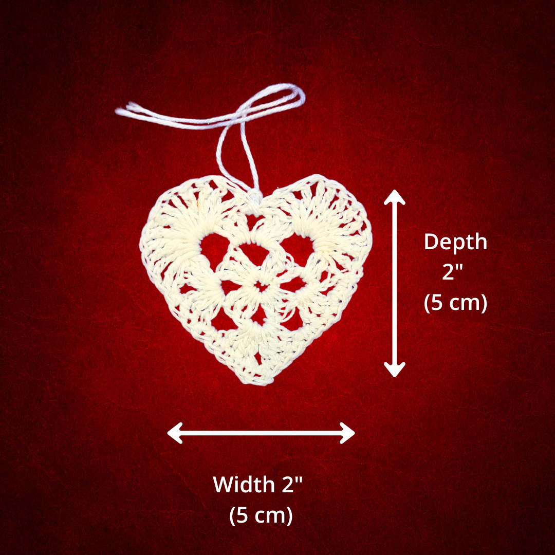Handmade Mini Crochet Hearts - 100% Cotton