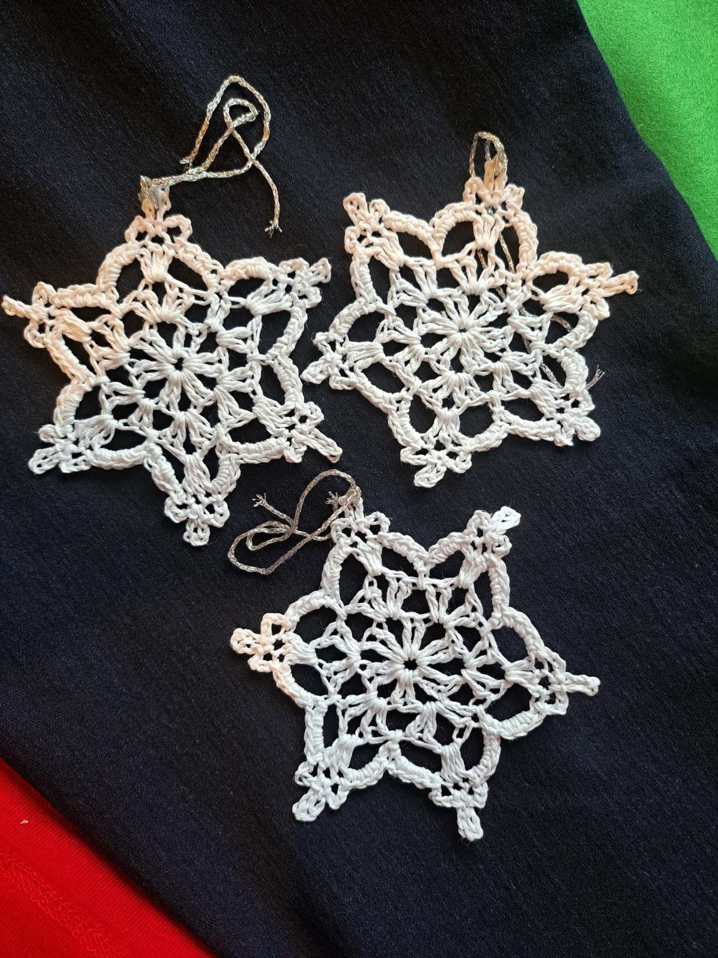 Handmade Crochet Christmas Star Decoration - 100% Cotton