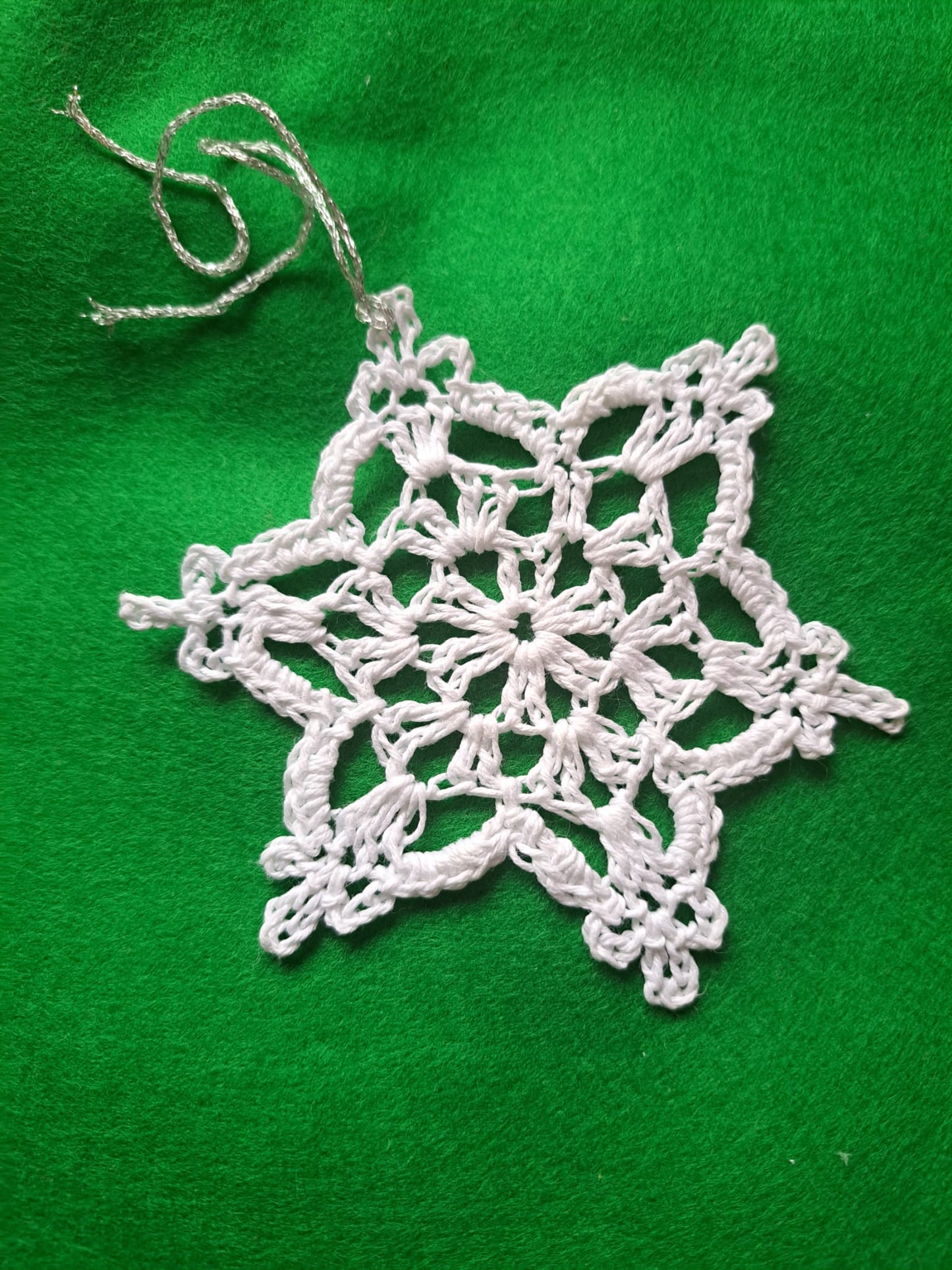 Handmade Crochet Christmas Star Decoration - 100% Cotton