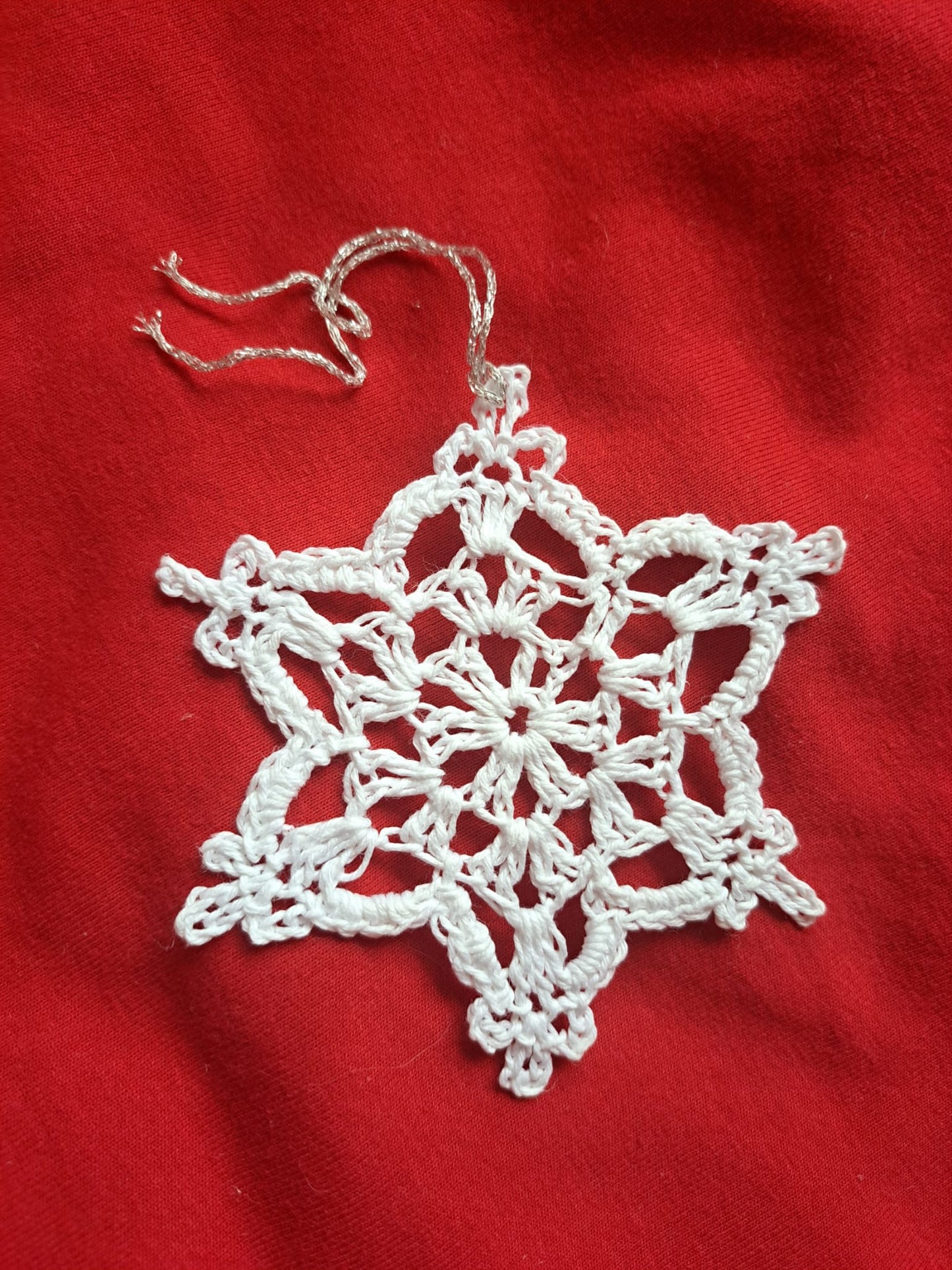 Handmade Crochet Christmas Star Decoration - 100% Cotton