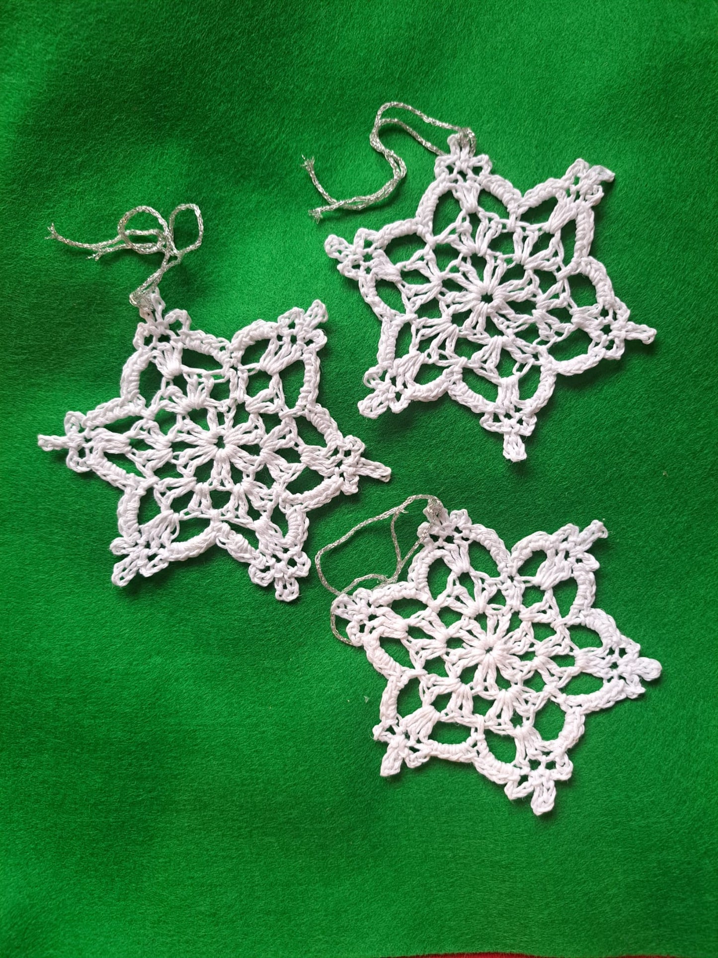 Handmade Crochet Christmas Star Decoration - 100% Cotton