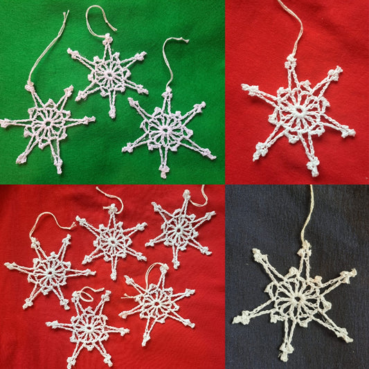 Handmade Cotton Crochet Snowflake Ornament (sold out)