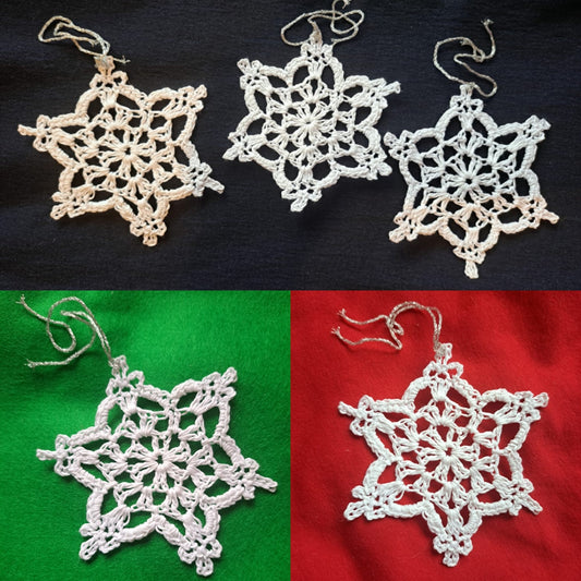 Handmade Crochet Christmas Star Decoration - 100% Cotton